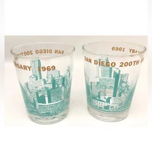 Vintage San Diego 1960s glassware set of glasses mid century